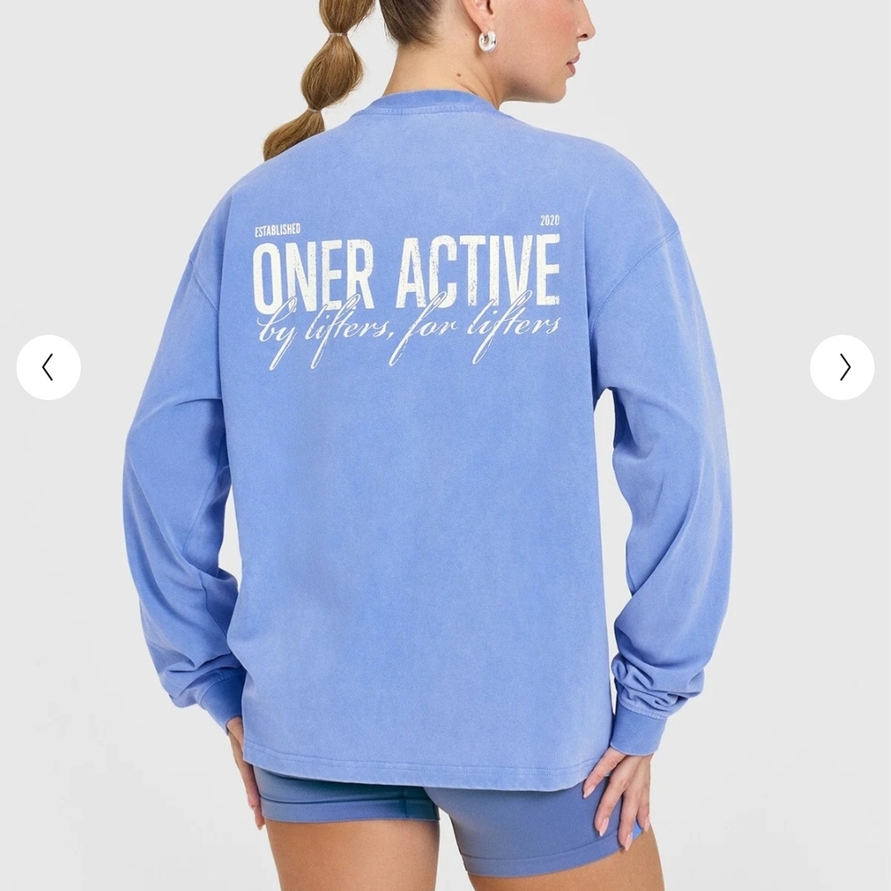 Oner Active Glaucous Blue Long Sleeve Oversized Tee